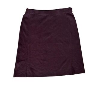 Eileen Fisher | Knit Silk Pull On Mini Skirt Size L Large Purple